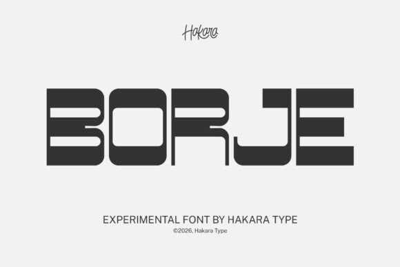 Borje: A Futuristic Display Font for Modern Editors