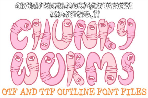 Chunky Worms: A Playful Display Font for Crafters