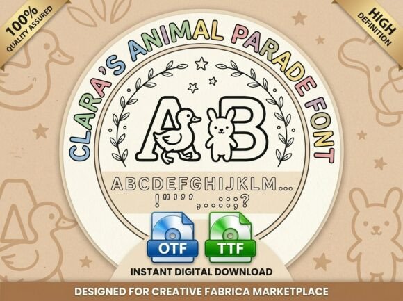 Clara’s Animal Parade: A Playful Display Font for Crafters