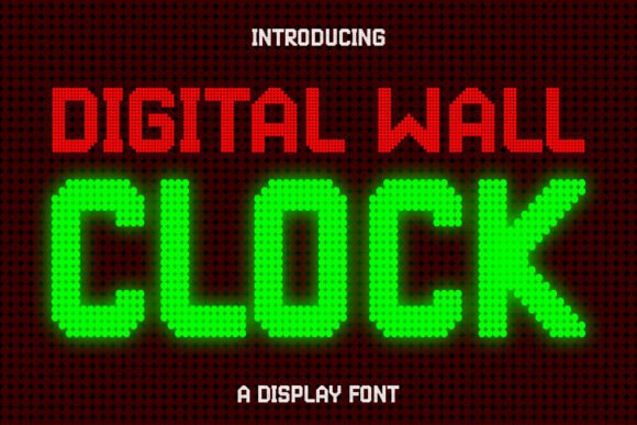 Digital Wall Clock Font for Editorial Design