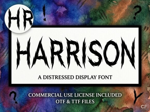 Harrison: A Distressed Horror Display Font for Makers