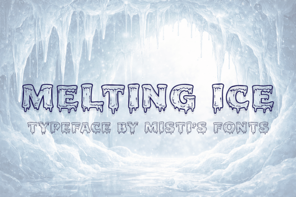 Melting Ice Typeface for Winter Campaigns
