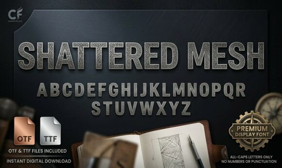 Shattered Mesh: A Bold Display Font for Modern Editors